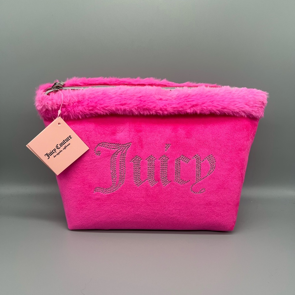 Juicy couture pink velour cosmetics bag